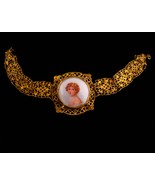 Antique PORTRAIT bracelet - Victorian French beauty - Cameo jewelry - Czech - $295.00