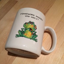 Hallmark Frog "Homework Makes You Ugly / Weird" Funny Student College Coffee Mug - $14.25