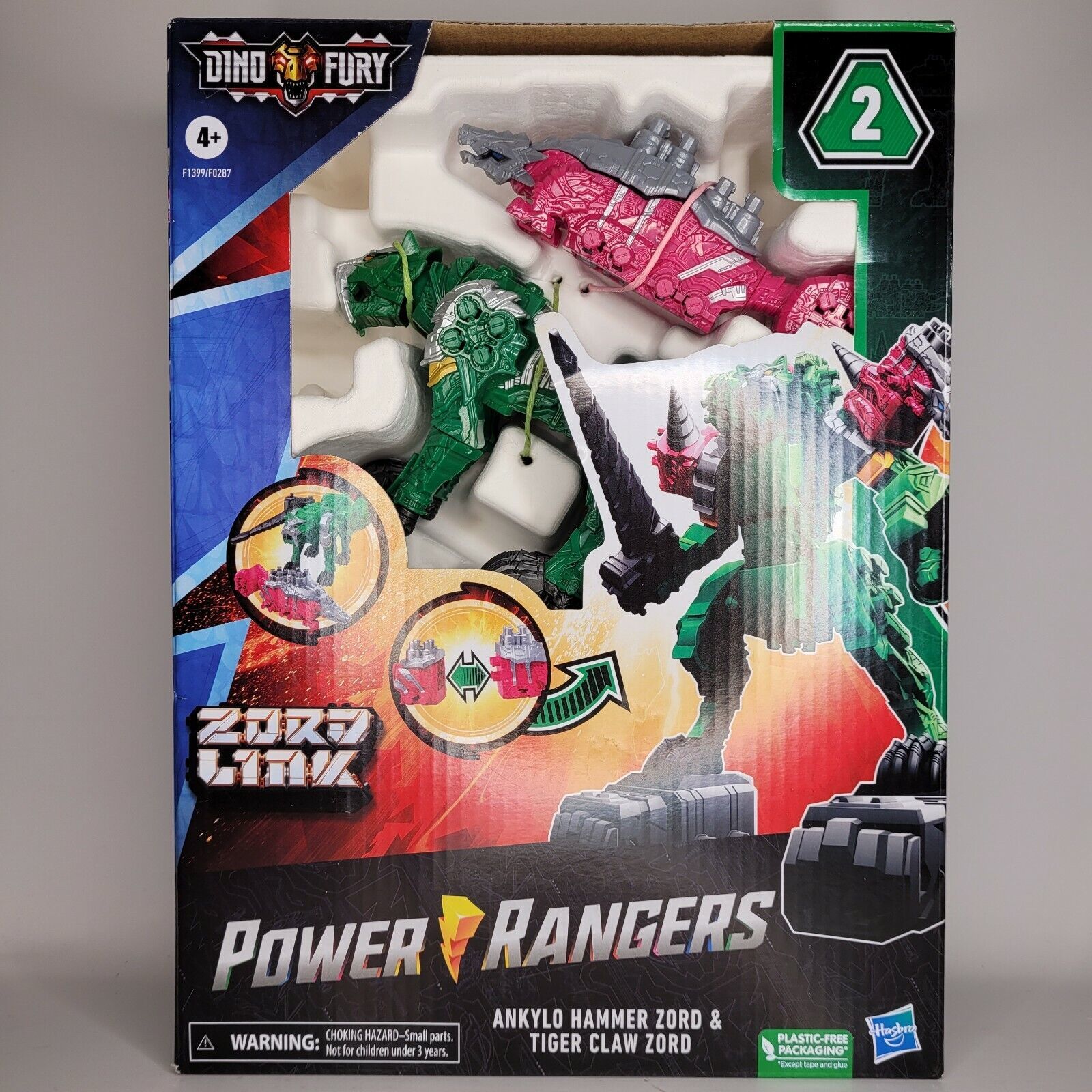 Power Rangers Dino Fury Zord Link Ankylo Hammer & Tiger Claw New Sealed 