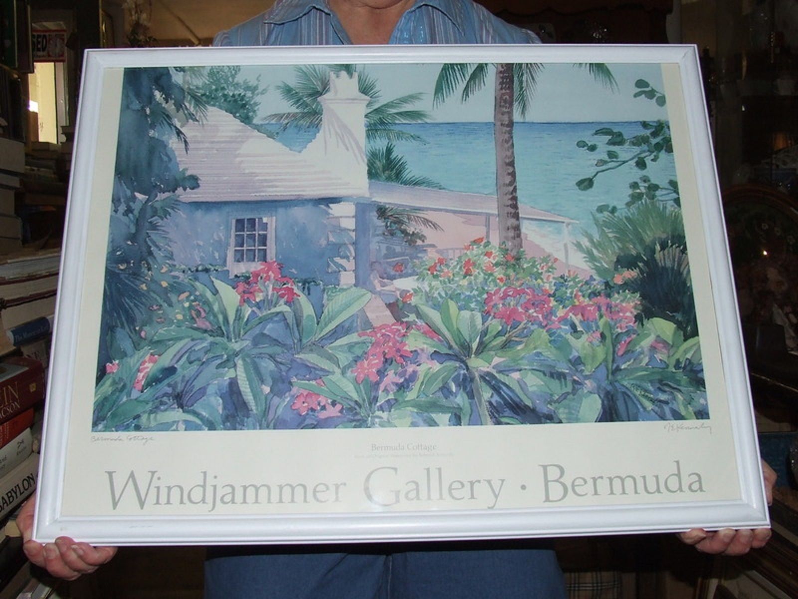 Robert E Kennedy Windjammer Gallery BERMUDA COTTAGE Signed Large Giclee