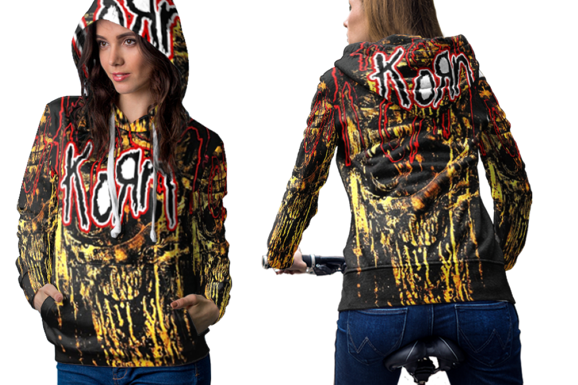 Korn Full print 3D All Over Print Pullover Hoodie For Women