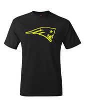 New England Patriots Black & Neon/Fluorescent "Volt" Yellow Logo Tee All Sizes S - $20.99+