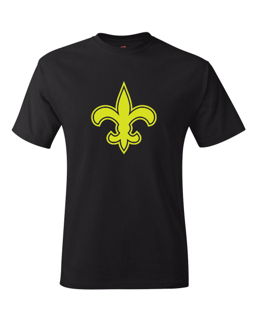 Primary image for New Orleans Saints Black & Neon/Fluorescent "Volt" Yellow Logo Tee All Sizes S
