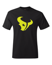 Houston Texans Black & Neon/Fluorescent "Volt" Yellow Logo Tee All Sizes S-2XL - $20.99+