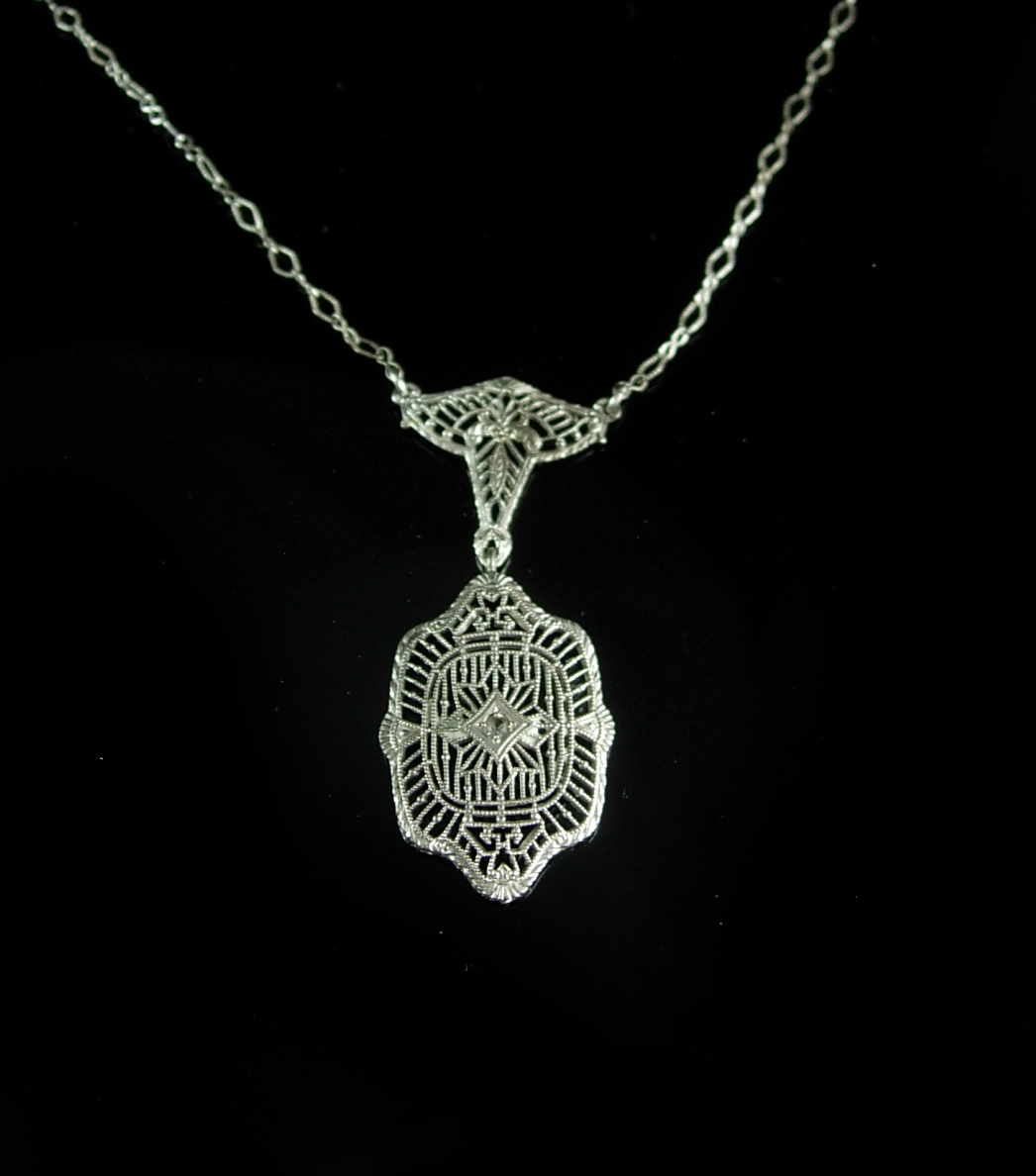 1920s Art deco Necklace Filigree Paste choker Gorgeous detailing ...