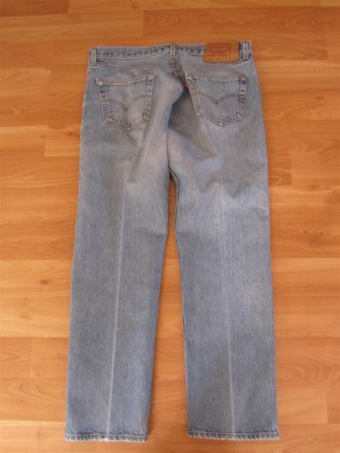 Men's Levi's 501 Denim Blue Jeans Heavy Starch Size: 36x30 - Jeans