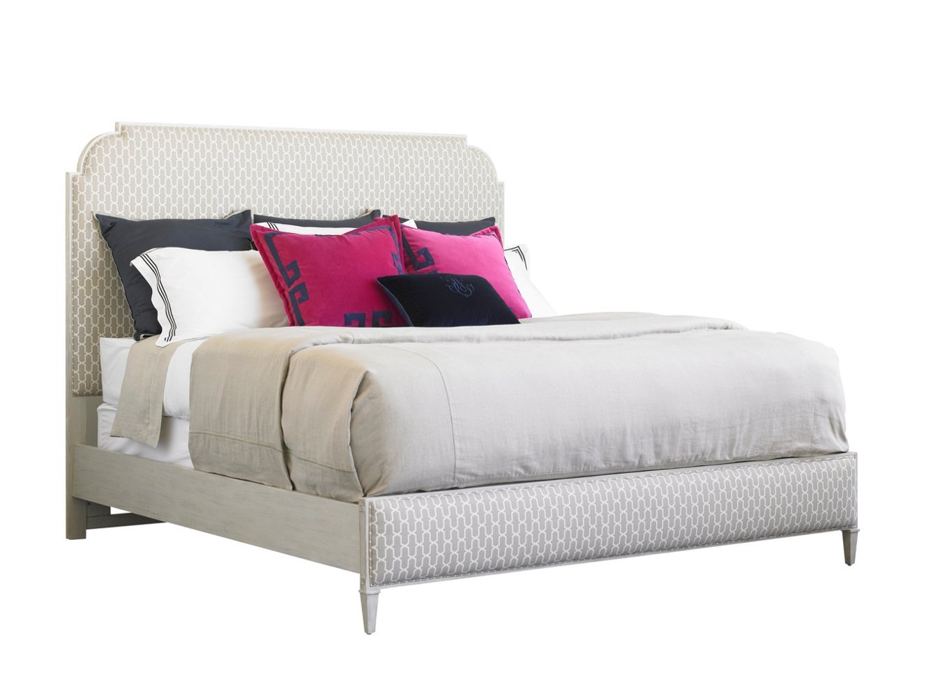 Charleston Regency Upholstered Bed in Gray Linen by Stanley Furniture Beds & Bed Frames