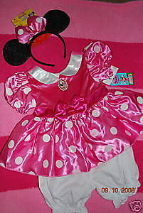 Disney Store Minnie Mouse Pink Costume Dress NWT Girls