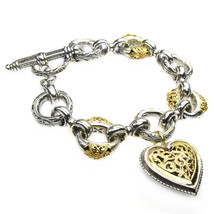 02006275 gerochristo 6275 gold silver filigree heart charm bracelet 1 thumb200