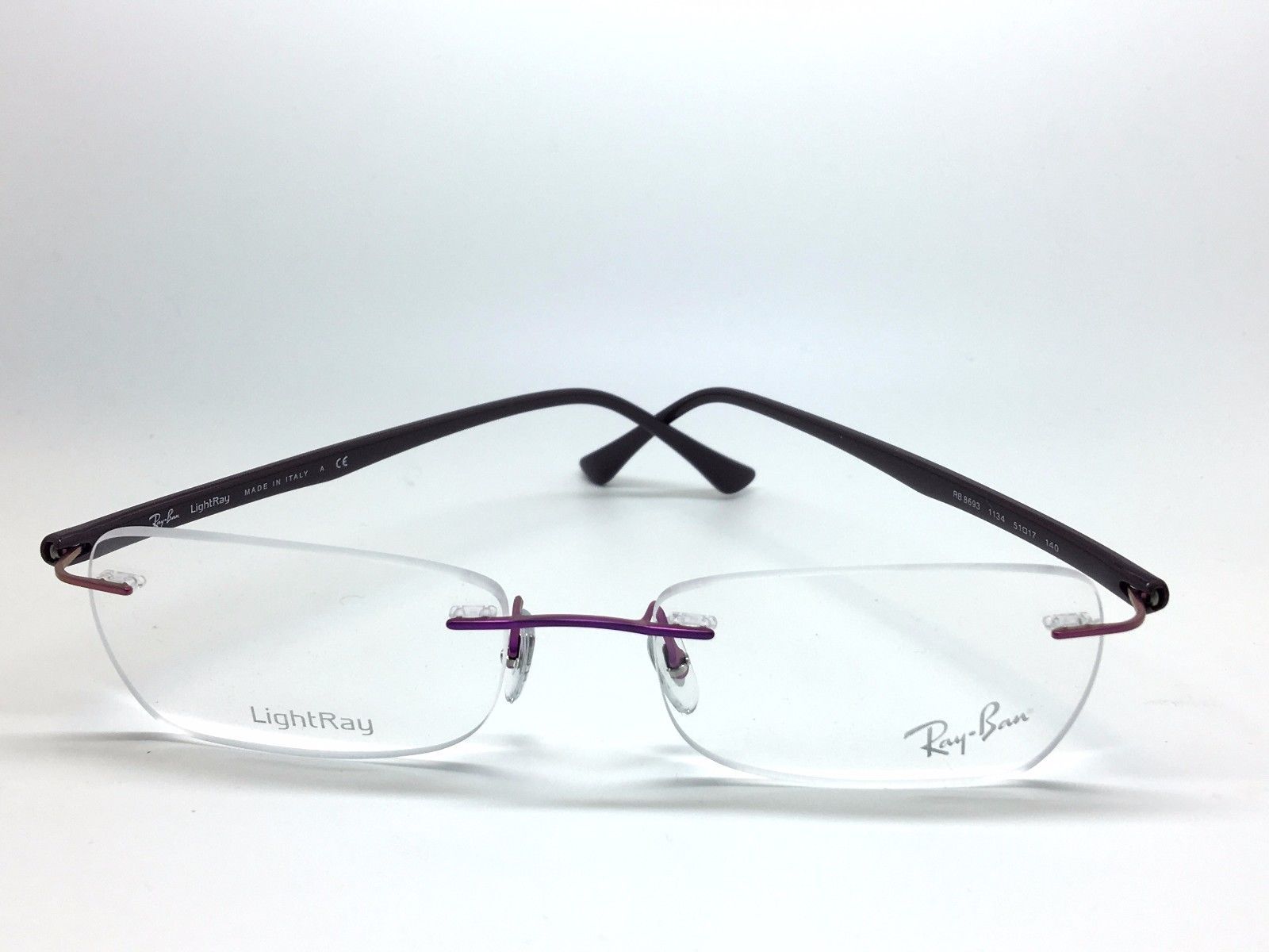 RAY-BAN RIMLESS LIGHT RAY TITANIUM PINK/VIOLET RB 8693 1134 51mm ...