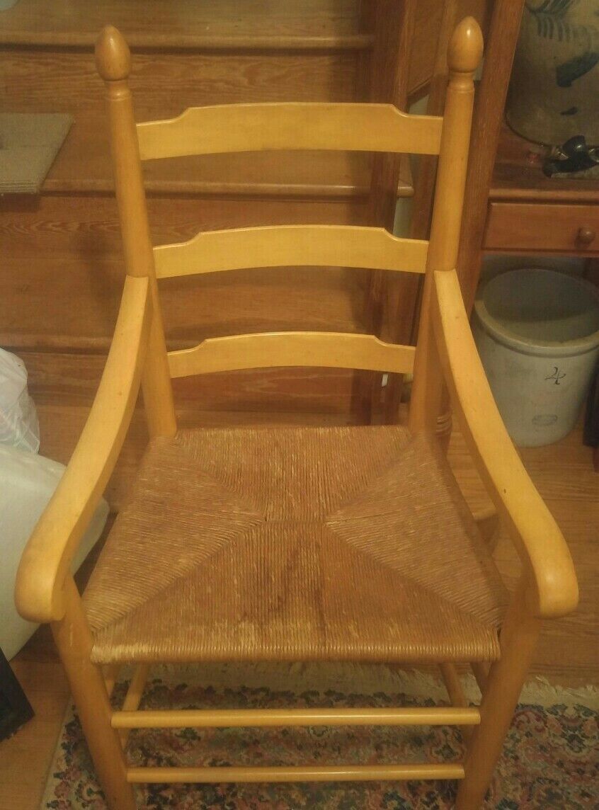 Cane Bottom Ladder Back Table Kitchen Dinner Table Captain Chair With