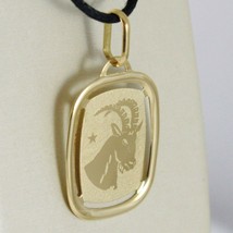 SOLID 18K YELLOW GOLD CAPRICORN ZODIAC SIGN MEDAL PENDANT ZODIACAL MADE IN ITALY image 2