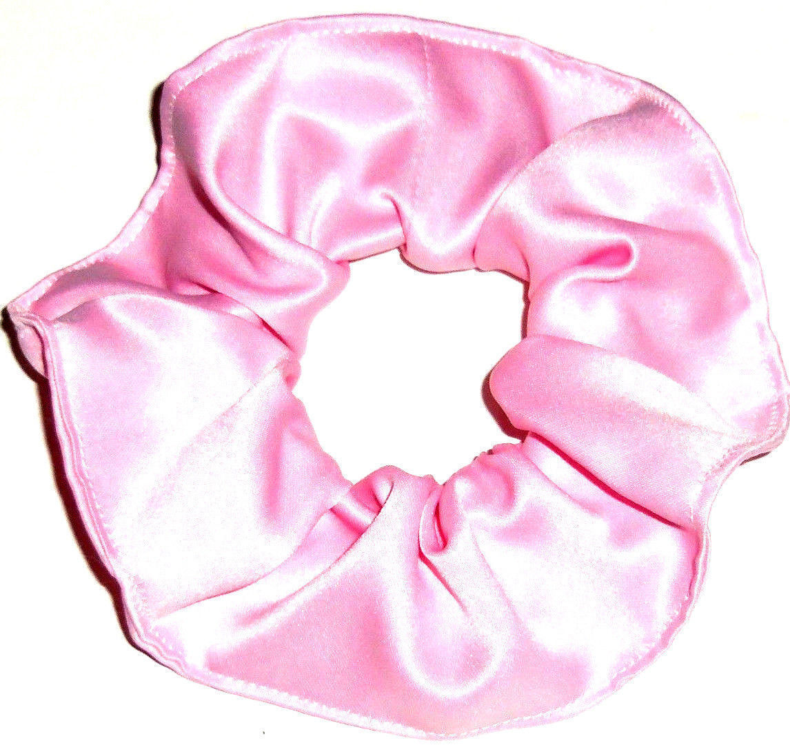 Primary image for Pink Satin Hair Scrunchie Scrunchies by Sherry Ponytail Holder Tie