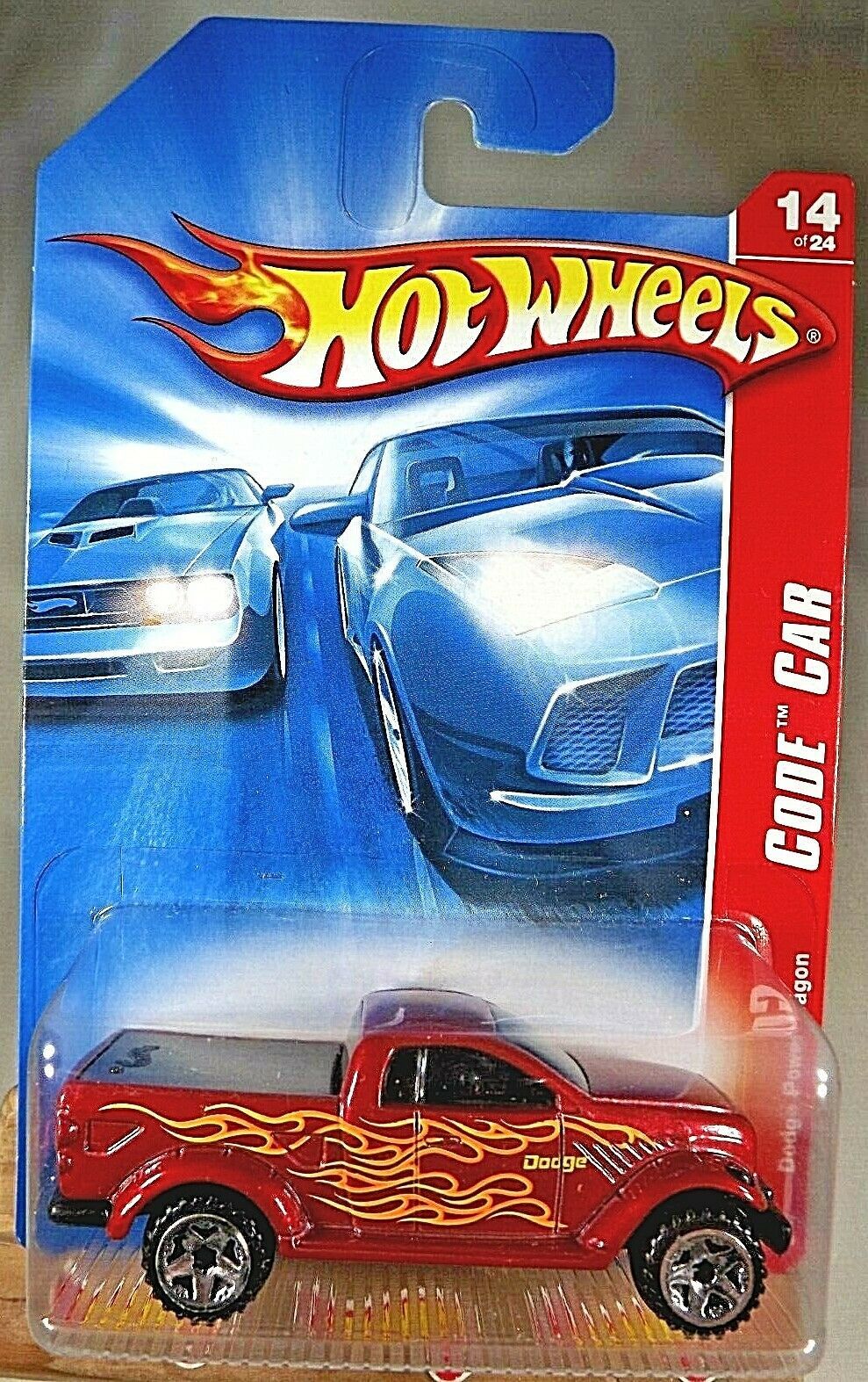 2007 Hot Wheels #98 Code Car 14/24 DODGE POWER WAGON Red Variant wChrome ORUT5sp