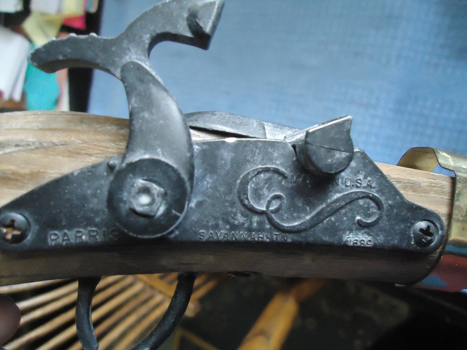 PARRIS OLD WOOD FLINTLOCK CAP GUN SAVANNAH, TN, U.S.A. MADE IN AMERICA