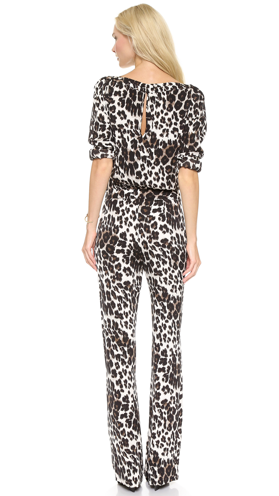 Diane von Furstenberg Cynthia Leopard Jumpsuit size 6 - Women's Clothing