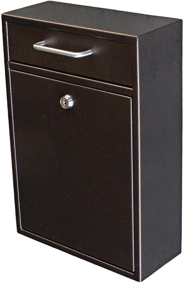 Mail Boss WallMount Drop Box Locking Hopper Door Galvanized Steel