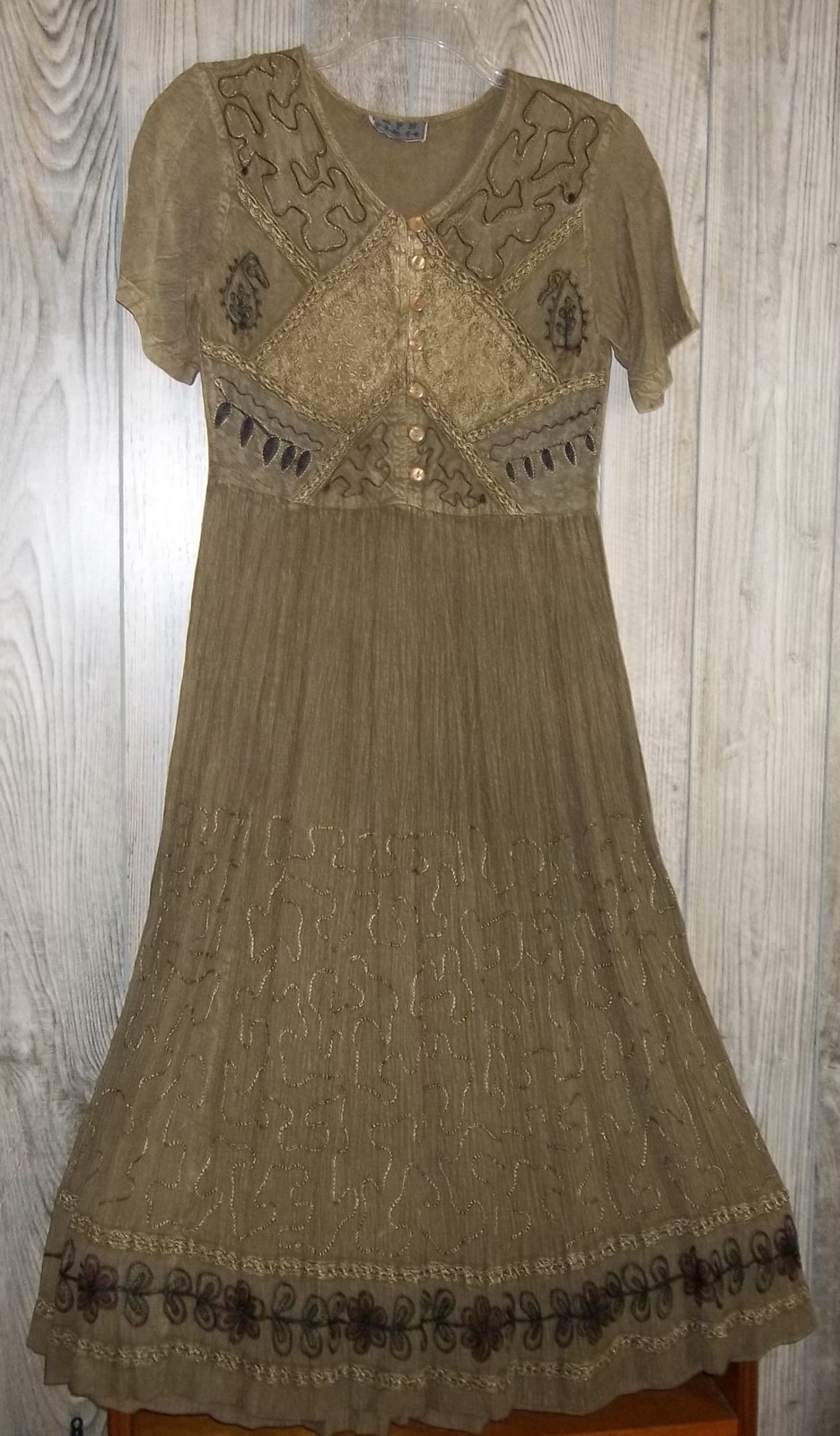 olive green maxi dress boho Boho Dress - Long Maxi Solid V neck main image 1
