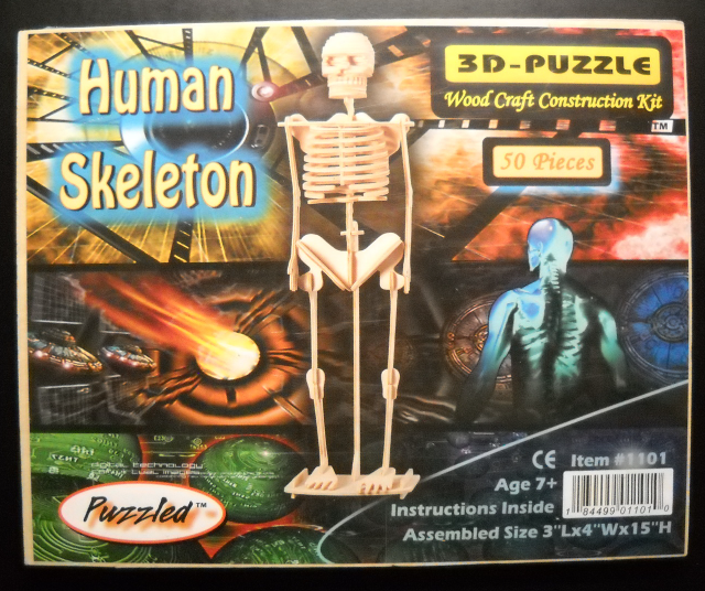 Puzzled Human Skeleton 3D Puzzle Wood Craft Construction Kit Sealed Age