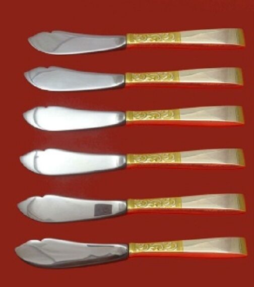 Golden Scroll By Gorham Sterling Silver Trout Knife Set HHWS 6-Piece Custom - $489.00