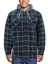 Men's Heavyweight Cotton Flannel Warm Sherpa Lined Snap Button Plaid Jacket image 8