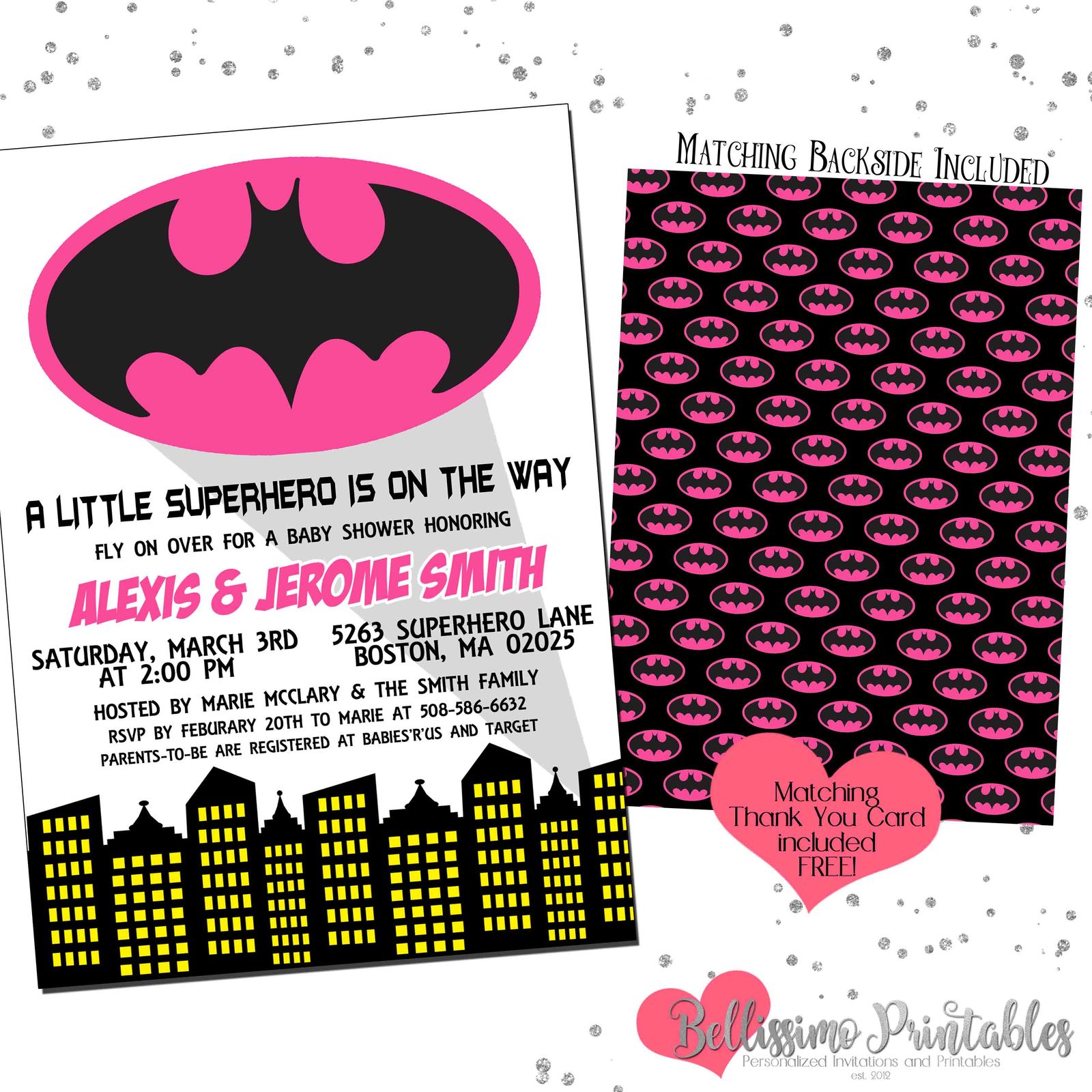 Batman Bat Pink Baby Shower And Similar Items Batman Bat Pink Baby Shower