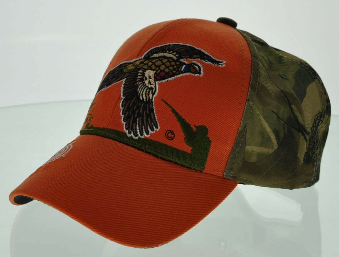 NEW! PHEASANT HUNTING BORN TO HUNT ORANGE CAMO CAP HAT Men's Hats