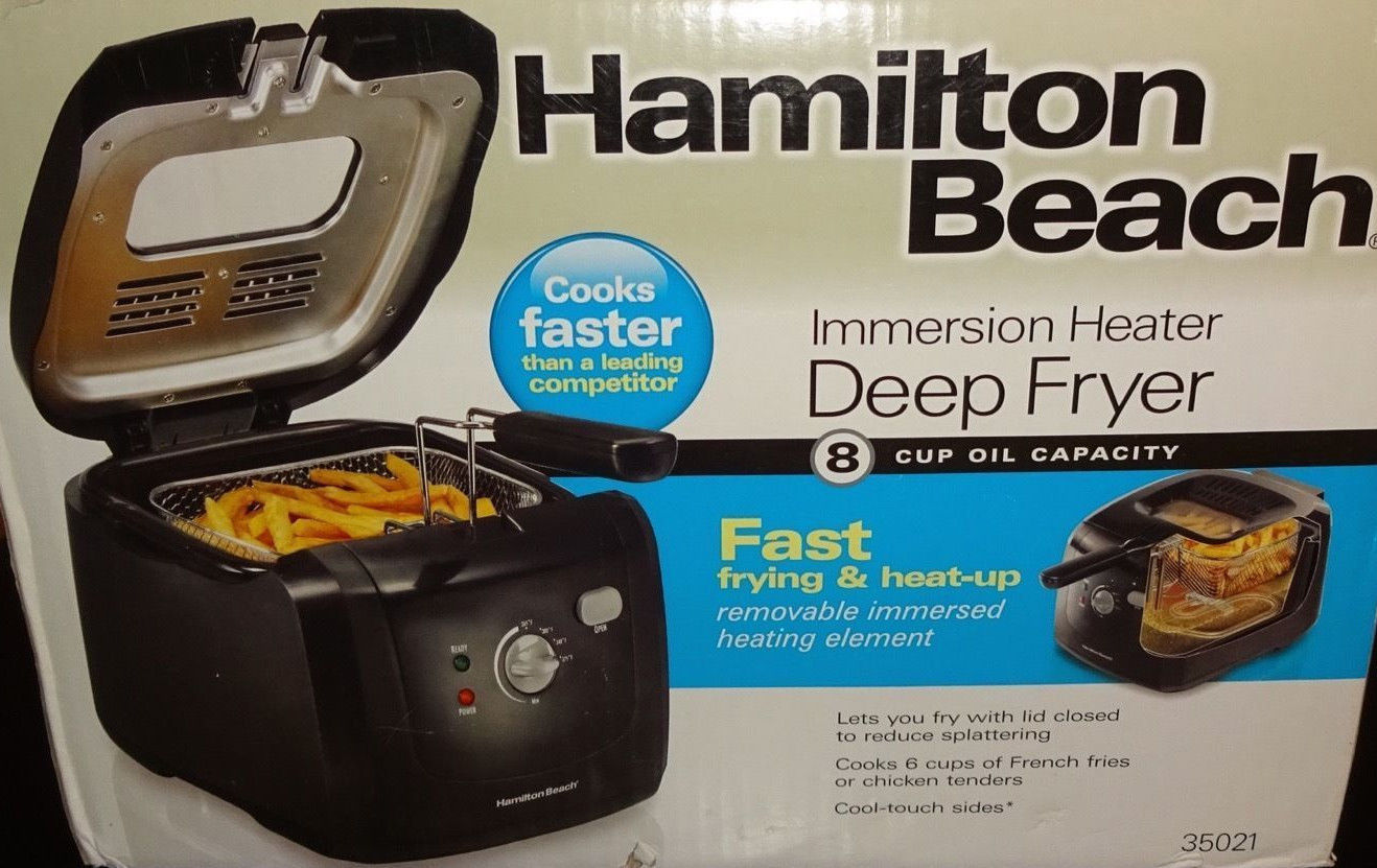 NIB Hamilton Beach Cool Touch Immersion Heater Deep Fryer, 8 Cup 35021