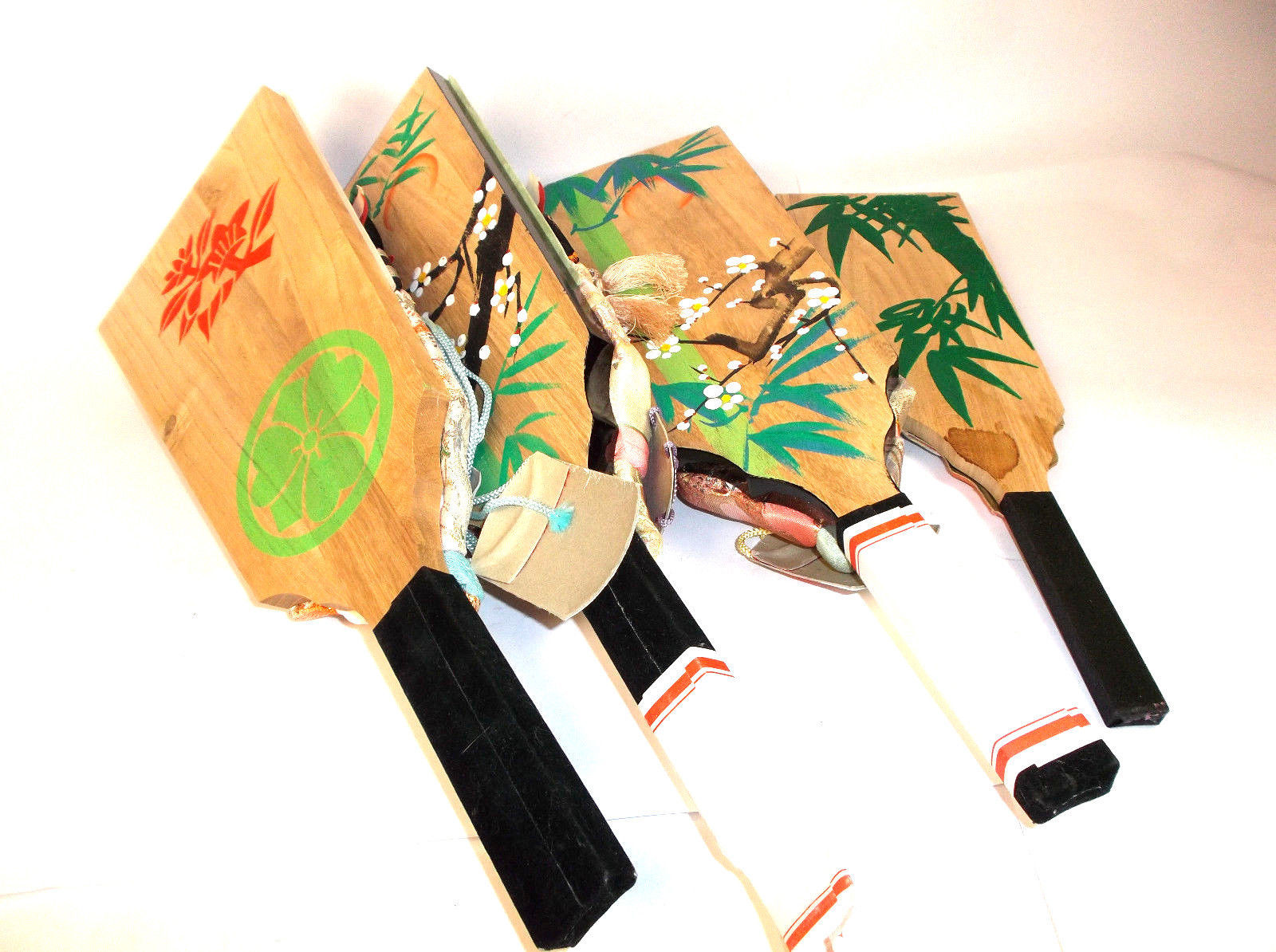Set of Four, Japanese Hagoita Kabuki Geisha Hanetsuki Badminton Paddle ...
