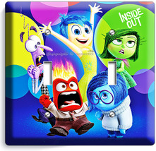 Inside Out Joy Anger Sadness Double Light Switch Cover Girls Bedroom Art Decor - $12.08