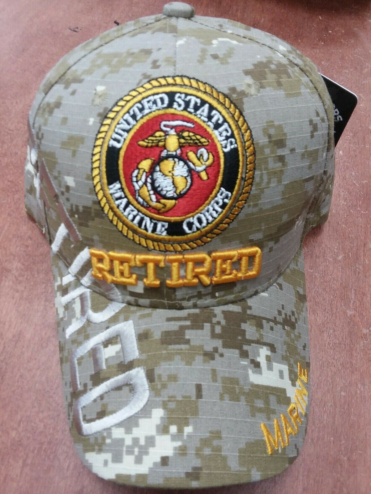 US MARINES RETIRED DESERT DIGITAL CAMO CAP HAT MILITARY NEW - Hats