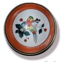 Vintage Noritake Japanese Footed Finger Bowl & Saucer Bird & Flowers Painted image 4