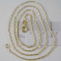 SOLID 18K YELLOW GOLD FINELY WORKED TUBE CHAIN 18 INCHES, 1 MM, MADE IN ITALY image 3