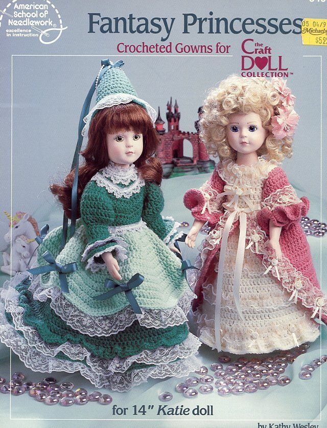 Darling Dresses for 11.5/" Porcelain Look Dolls 5 Designs Crochet PATTERN Leaflet