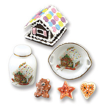 Gingerbread House Decor 1.891/8 Dollhouse Reutter Christmas Miniature - $24.39