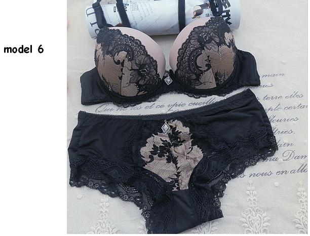 Jaefashions - Sexy push up bra boyshort panty sets beige romantic intimate women's underwear