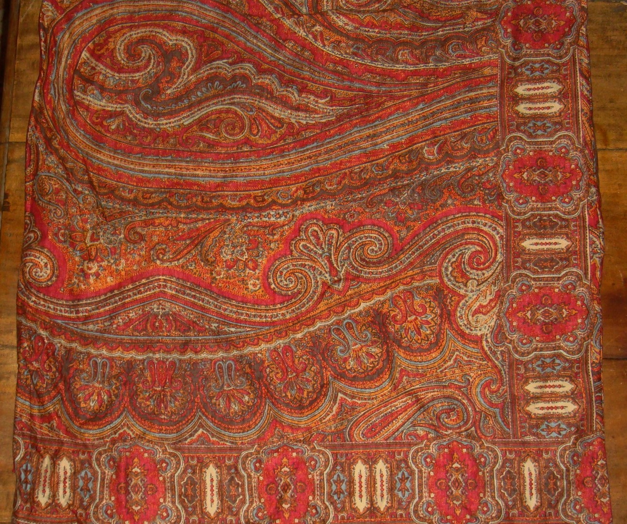 Pottery Barn Lara Red Paisley 24 X 24 Inch Decorative Pillow Cover Rare