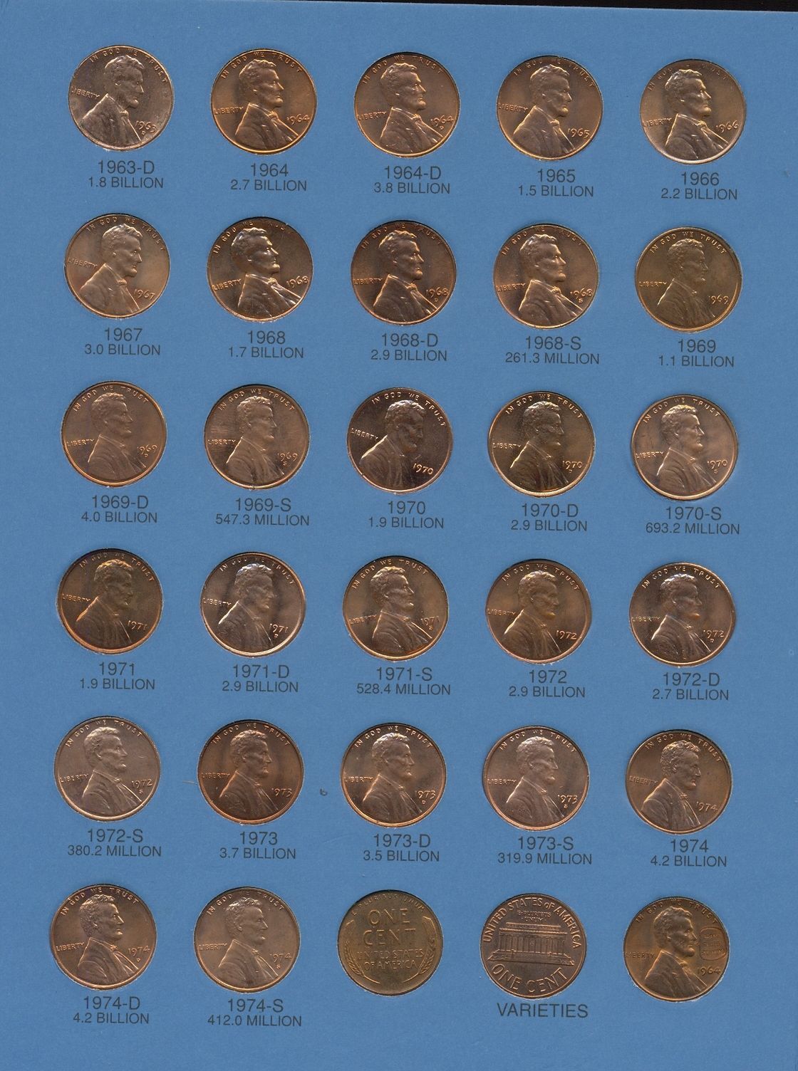 Lincoln Cent Complete Collection 1941 1974 Lincoln Wheat (19091958)