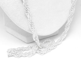 Brilliant Sterling Silver 30&quot; French Rope Necklace Chain Diamond Cut - $73.00