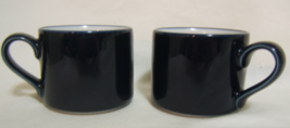 Two Dansk Ceylon Coffee Cups Navy Blue & White NW/NR Japan  - $22.95