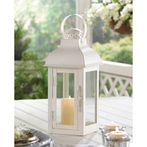 Gable Medium White Lantern - $38.00