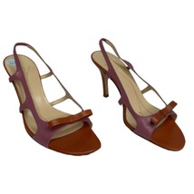 Kate Spade Pink Burnt Orange Bow Slingback Sandal Heels Size 6 1/2 - $47.51