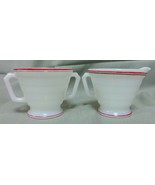 Red Stripe Platonite Moderntone Creamer Sugar Bowl Hazel Atlas Opaque Mi... - $24.99