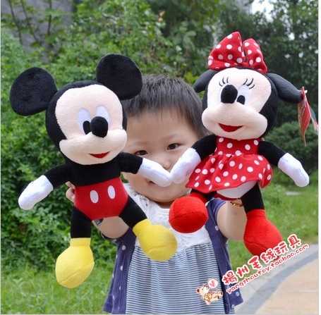 mickey mouse and minnie mouse stuffed animals