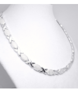 Illustra Sterling Silver 17&quot; Stampato Pave-Style Necklace  - $89.00