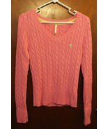 Aéropostale Pink Cable- Knit V-Neck Sweater - Size Juniors XL - $14.99