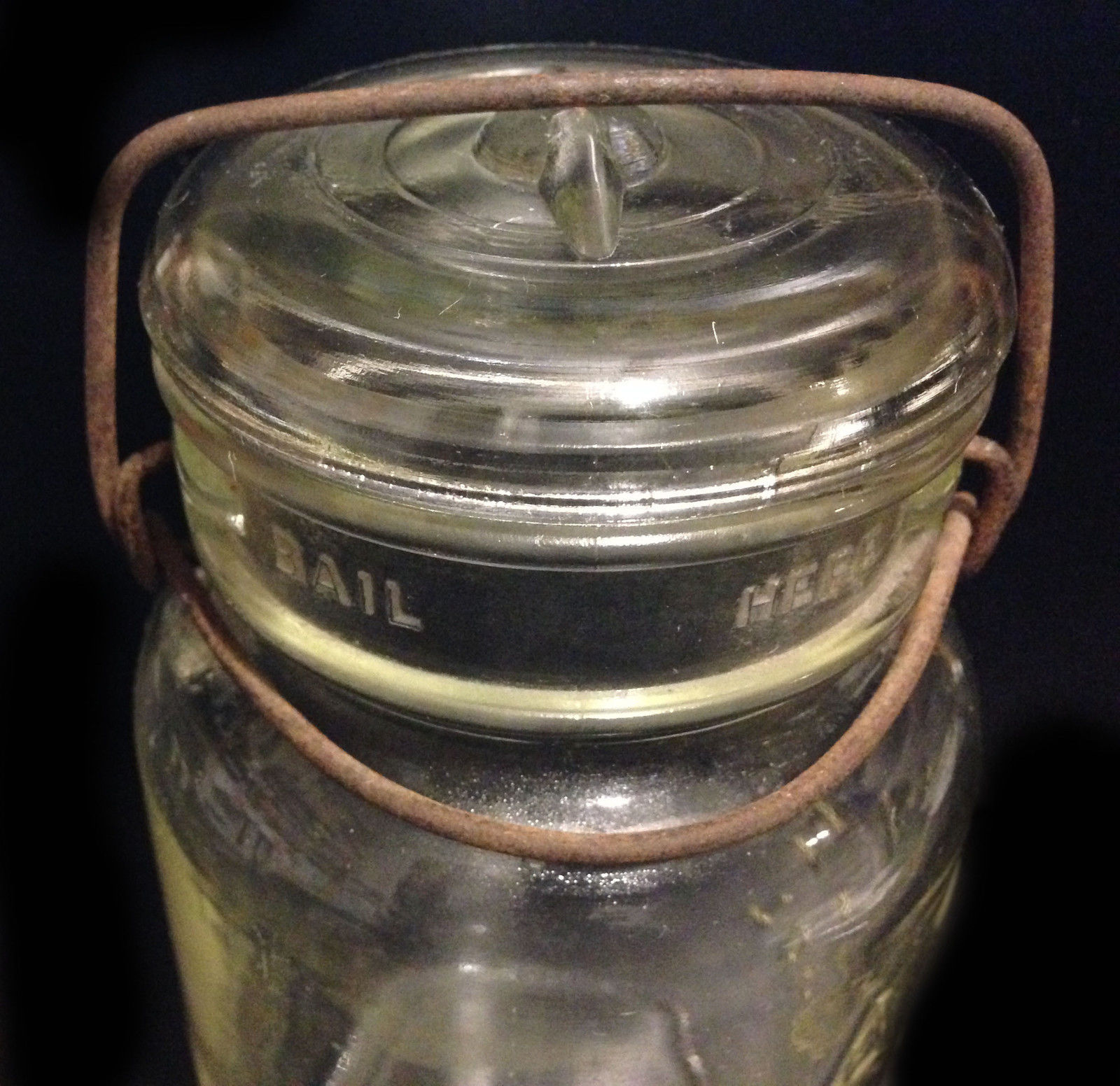 Antique Dropped A Logo Atlas EZ Seal QUART Canning Jar w/ Wire Bail