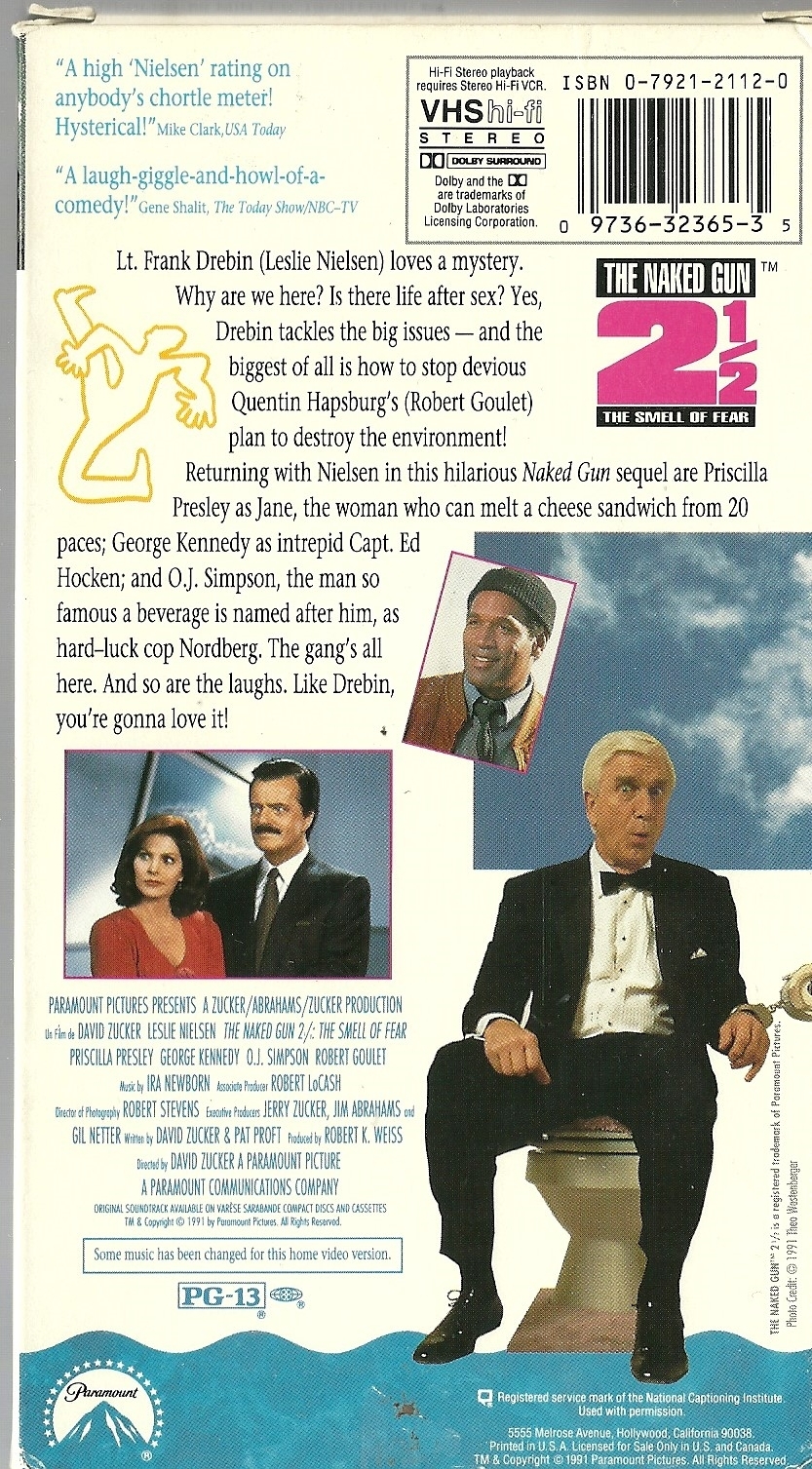 Naked Gun 2 1 2 The Smell Of Fear VHS Leslie Nielsen Priscilla Presley