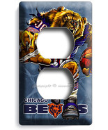 CHICAGO BEARS RUNNING ANGRY FOOTBALL POWER OUTLET RECEPTACLE WALL PLATE MAN CAVE - $11.99