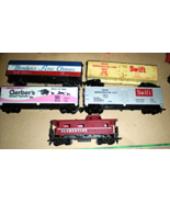 HO Train - lot of 5 train cars (1 Bordens, 2 Swift, 1 Gerber &amp; 1 Red Cab... - $60.00